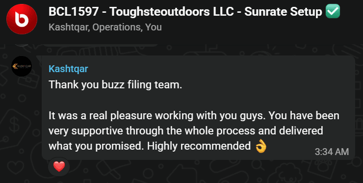 WhatsApp review from Kashtqar - Toughsteoutdoors LLC